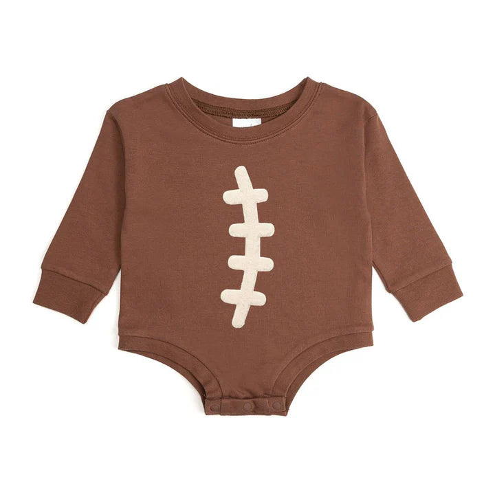 Football Lace Patch Bubble Romper