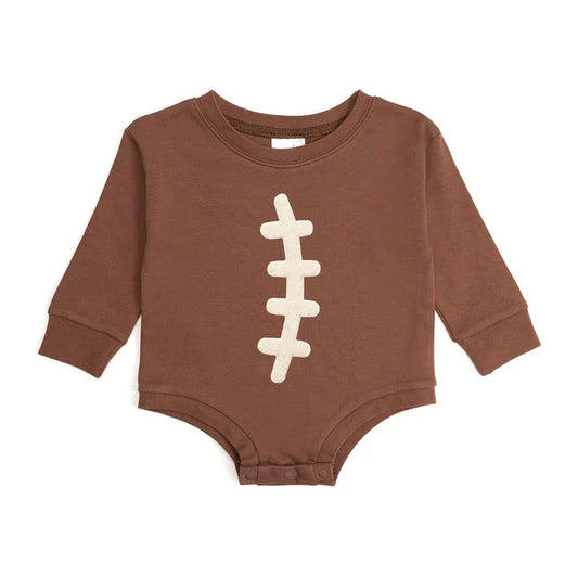 Football Lace Patch Bubble Romper