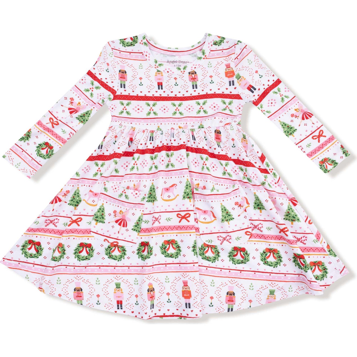Nutcracker Fair Isle Pink Twirly Dress