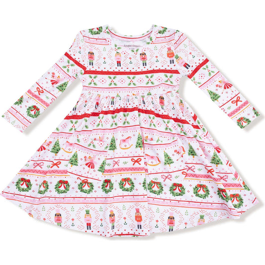 Nutcracker Fair Isle Pink Twirly Dress