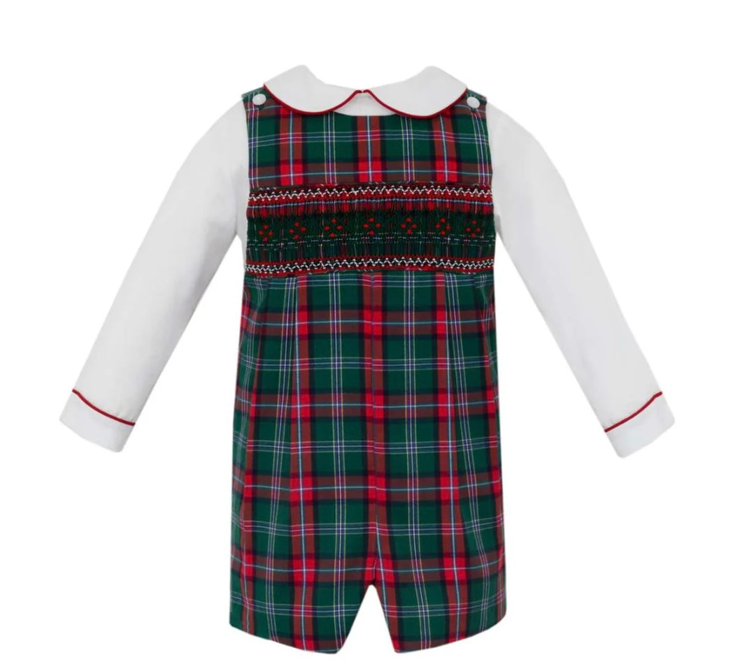 Michael Green & Red Plaid Jon Jon & White Undershirt