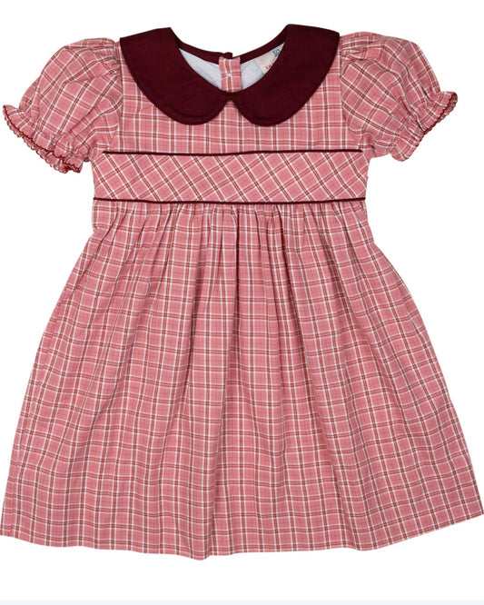 Pink & Maroon Tartan Dress