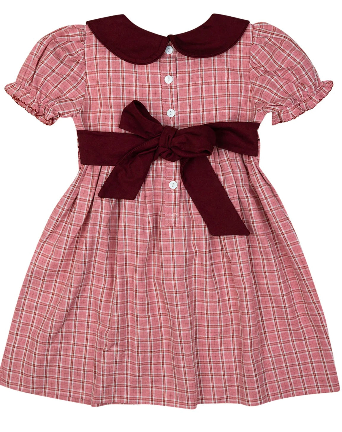 Pink & Maroon Tartan Dress