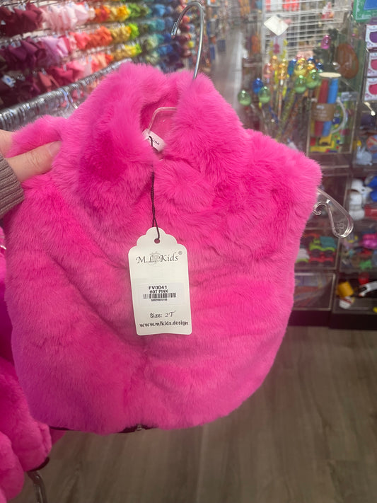 Hot Pink Fur Vest