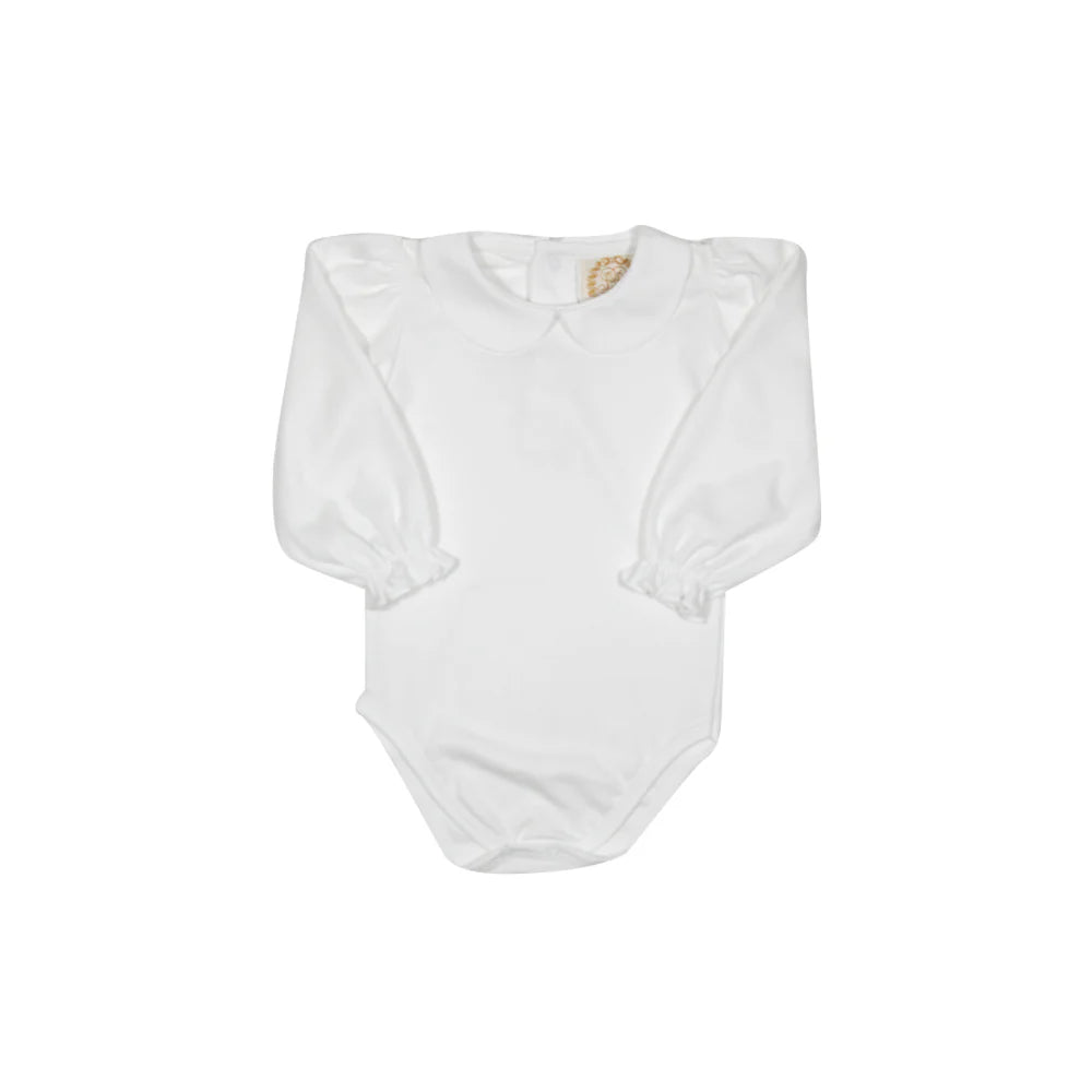 Worth Avenue White Peter Pan Pima Onesie