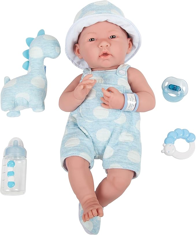 La Newborn 15” Baby Doll In Blue Onesie/Dinosaur