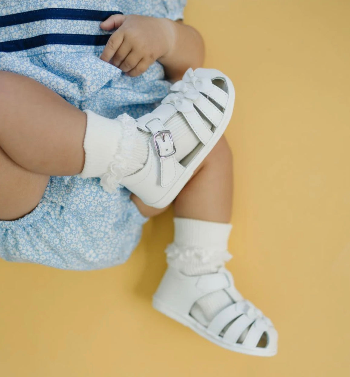 White Everly Angel Bow Sandal