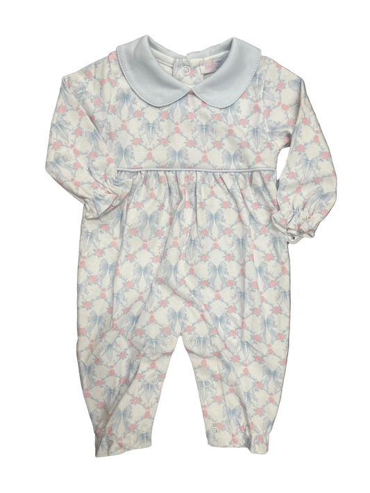 Blue Coquette Pima Scallop Romper