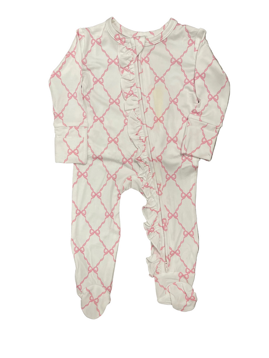 Bow Ruffle Trellis Footie