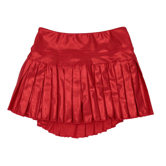 Pleated Skort- Red Shimmer