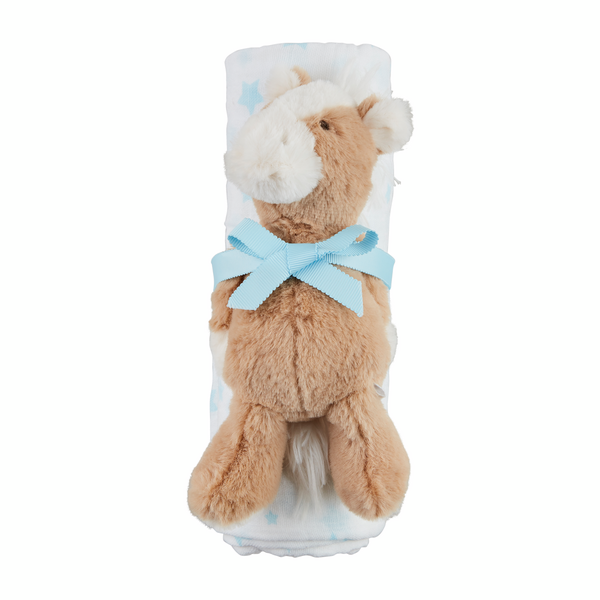 Stars Swaddle and Rattle Set