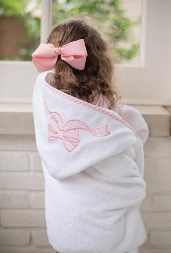 Bow Applique Hooded Towel & Washcloth Set