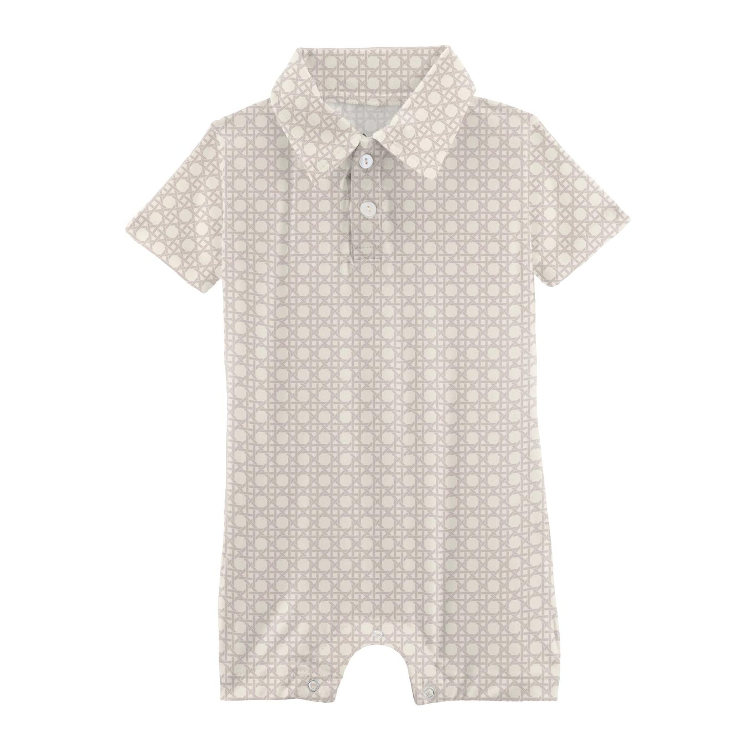 Latte Whicker Polo Romper