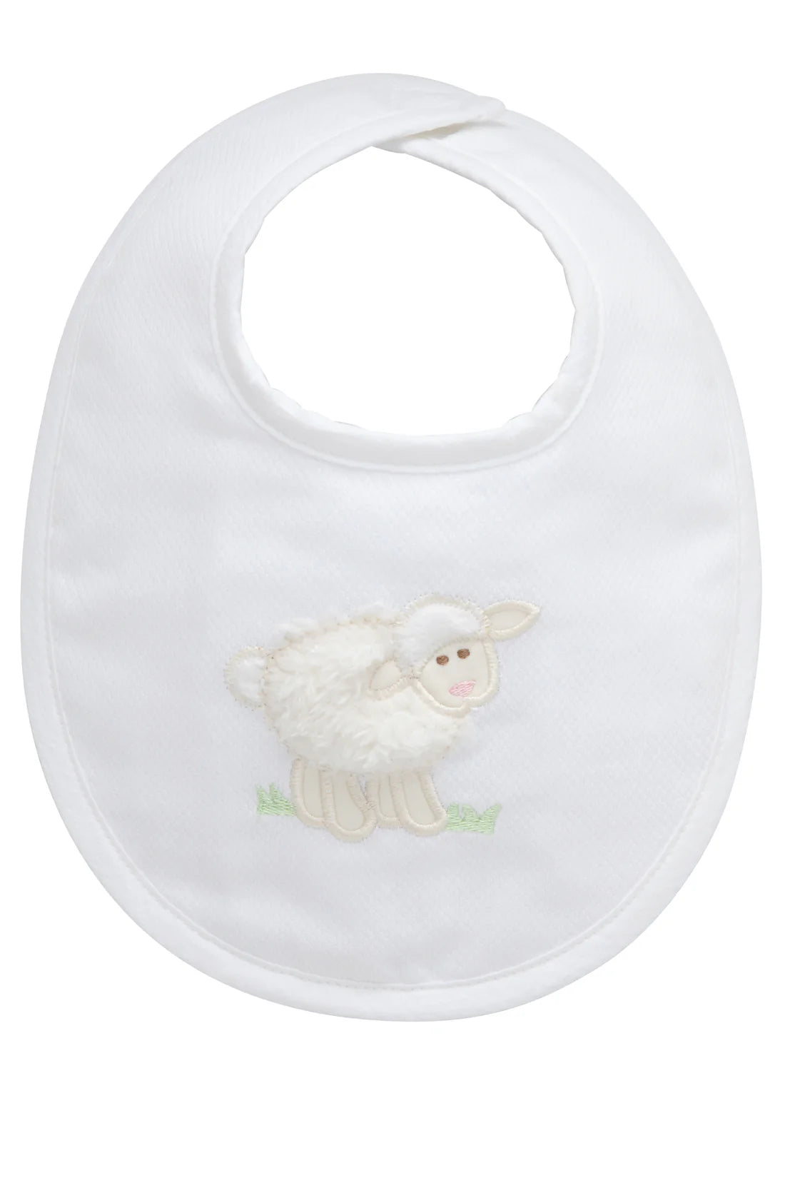 Lamb Applique Basic Bib, White