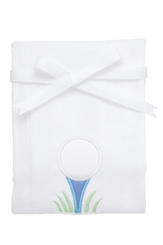 Golf Applique Burp, Blue