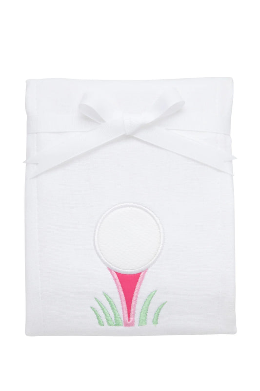 Golf Applique Burp, Pink