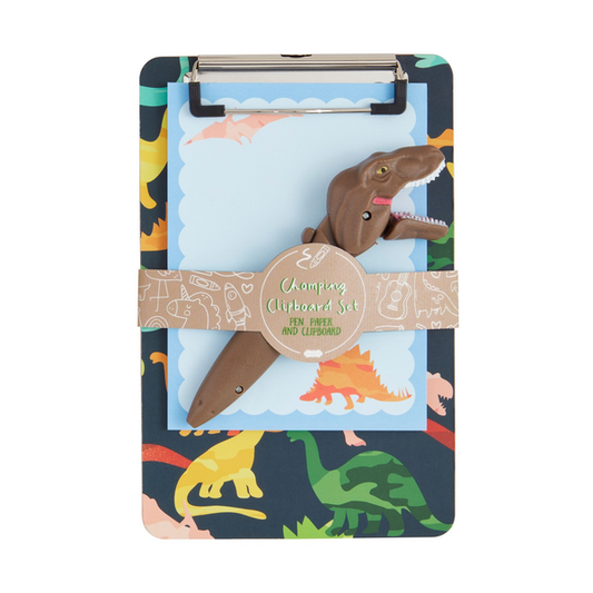 Dino Pen And Clipboard Set