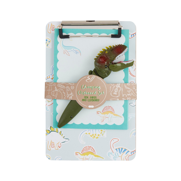 Dino Pen And Clipboard Set