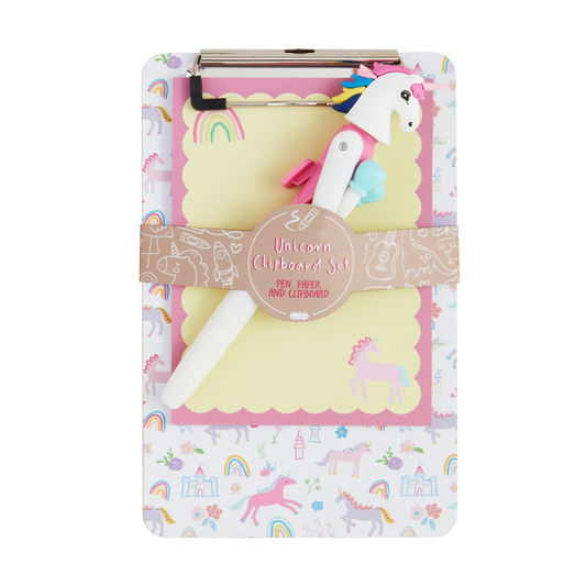 Unicorn Pen & Clipboard Set