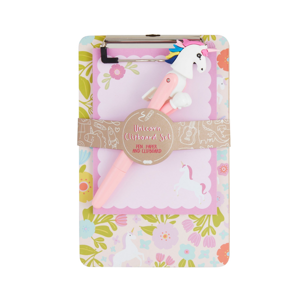 Unicorn Pen & Clipboard Set