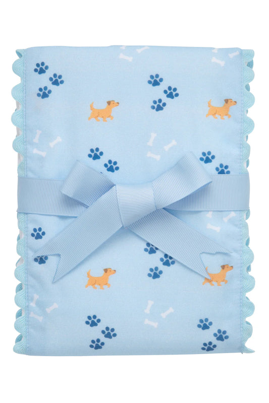 Puppy Fancy Fabric Burp, Blue