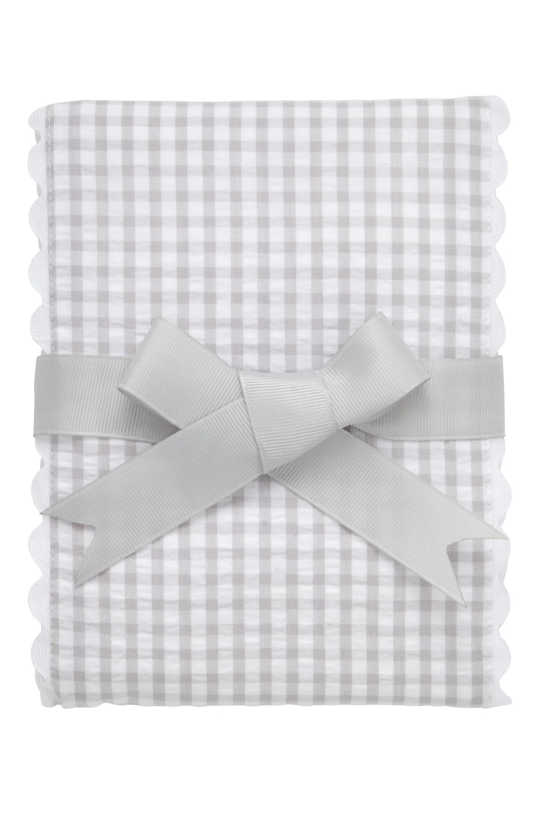 Big Check Fancy Fabric Burp Gray