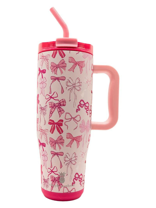 Simply Southern Pink Bow Tumbler 40oz