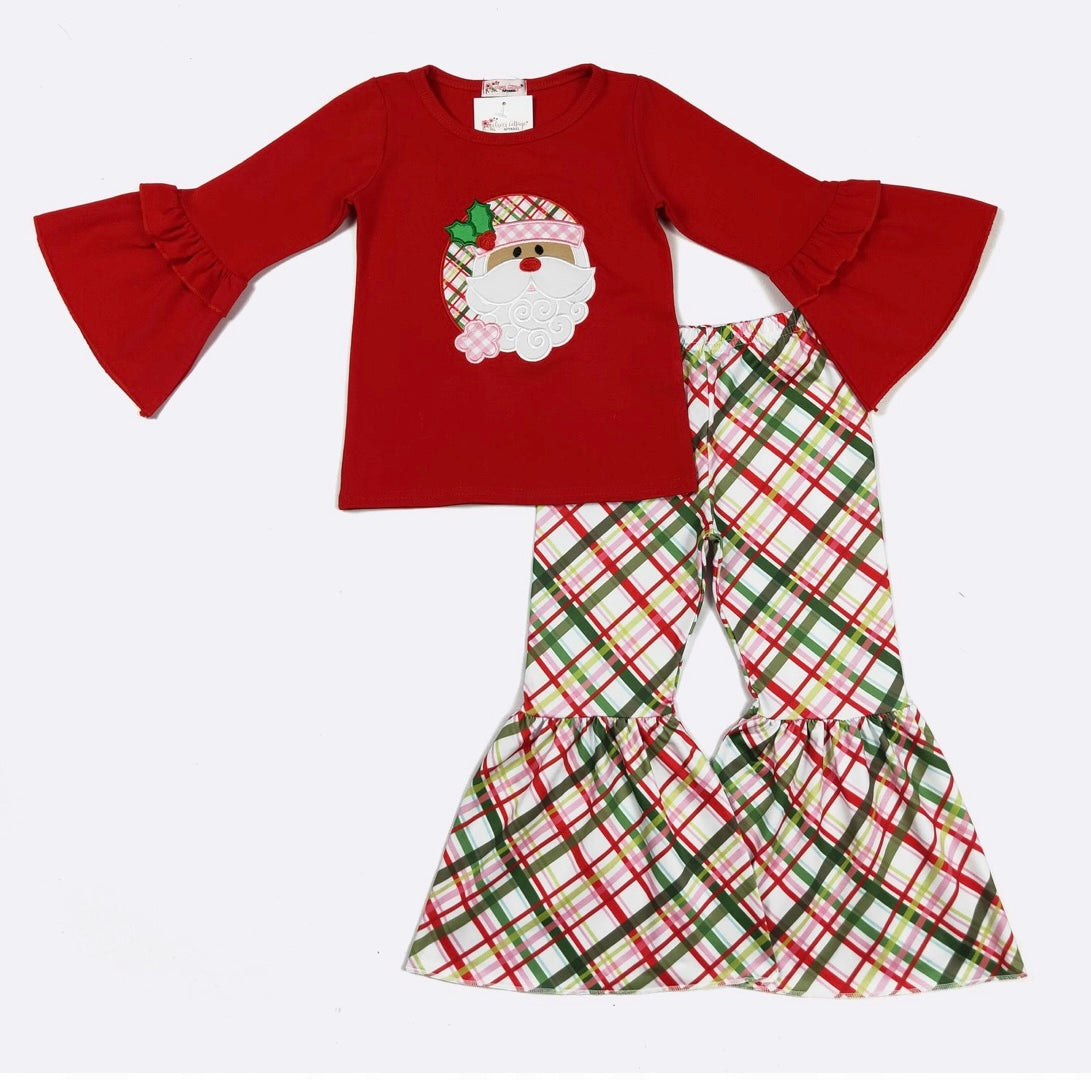 Plaid St Nick Girls Set