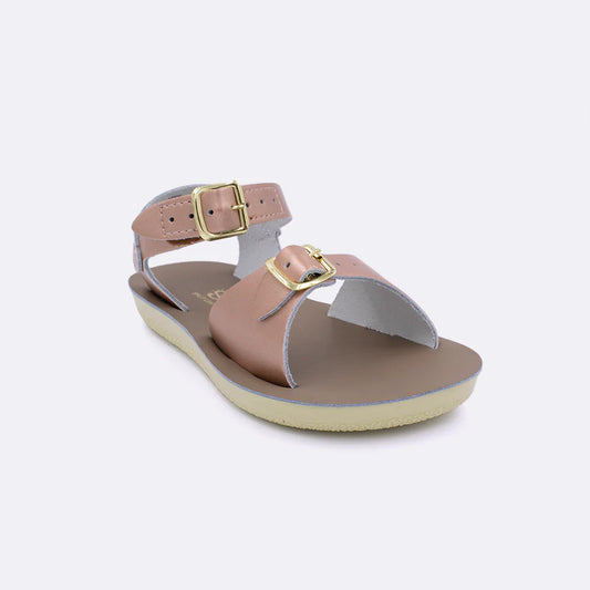 Rose Gold Velcro Surfer Sandal