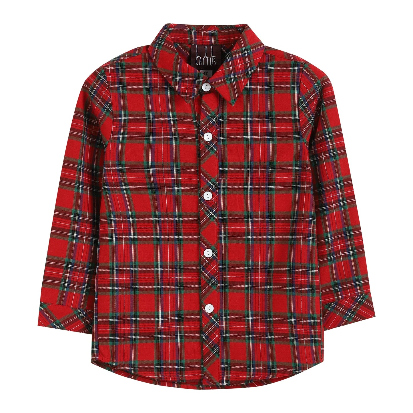 Red & Green Plaid Button Up