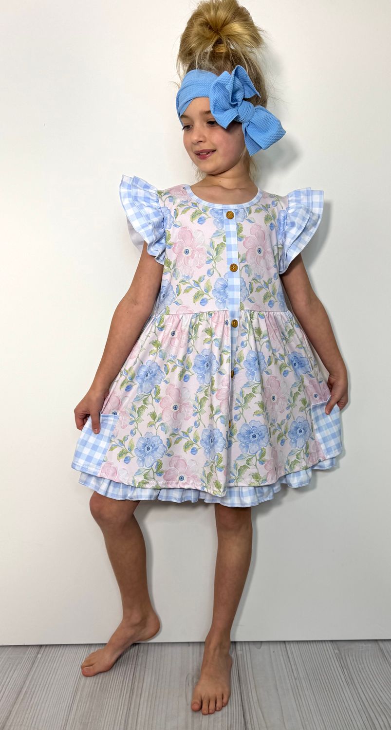 Cotton Candy poppy Girls Dress