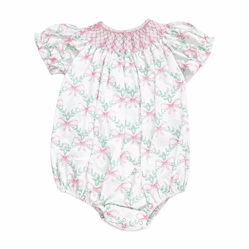 Smocked Bow Floral Bubble