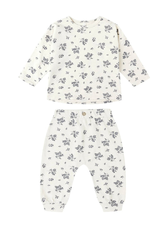 Blue Floral Tee & Pant Set