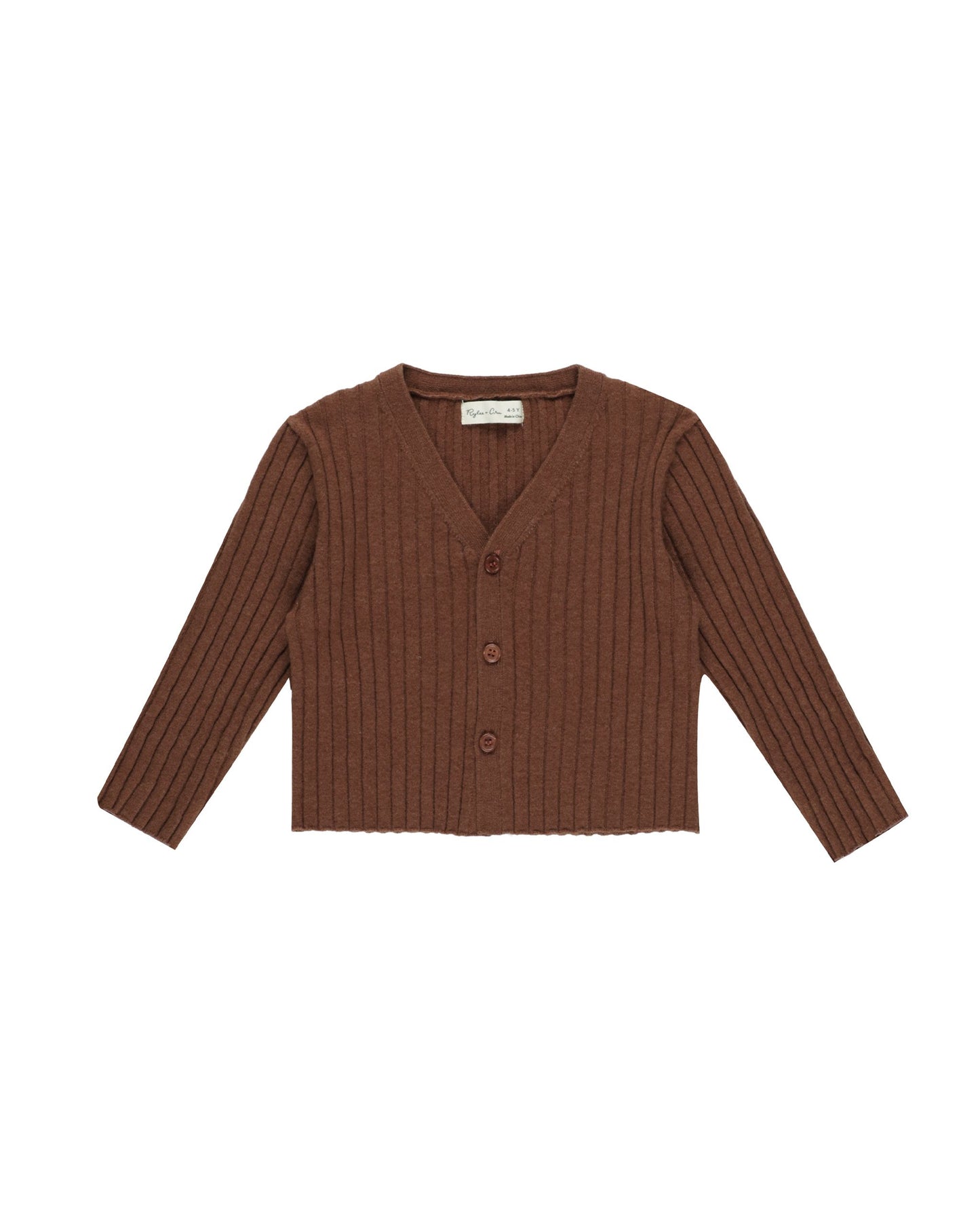 Brown LS Button Top