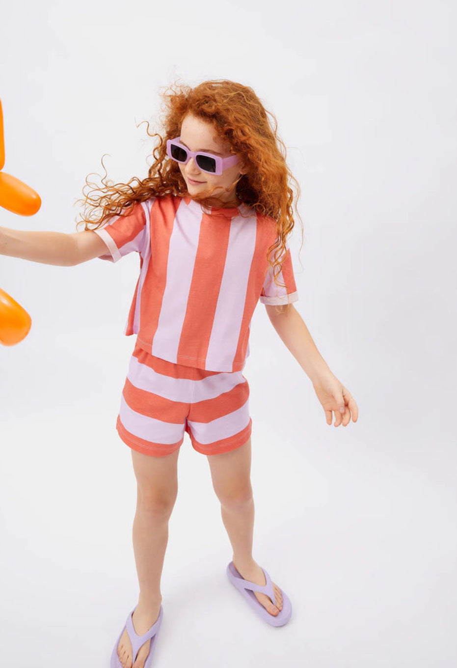 Purple/Orange Stripe Shorts