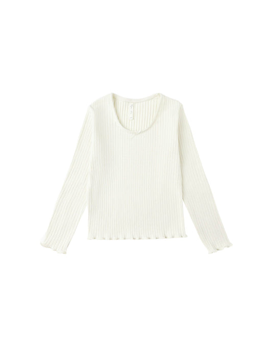 Ivory Ribbed Long Sleeve