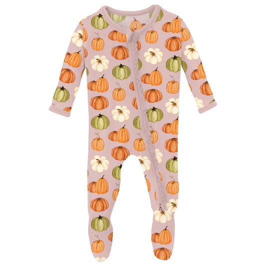 Baby Rose Pumpkin Patch Ruffle Footie