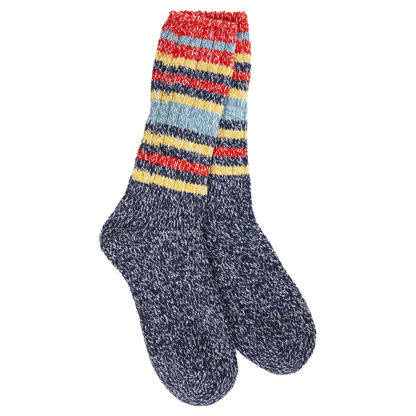Indigo Stripe Fuzzy Socks