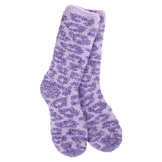 Purple Leopard Fuzzy Socks