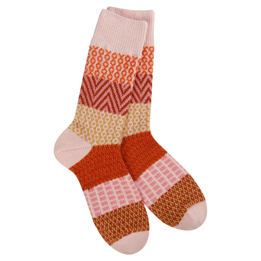 Brandy Stripe Fuzzy Socks