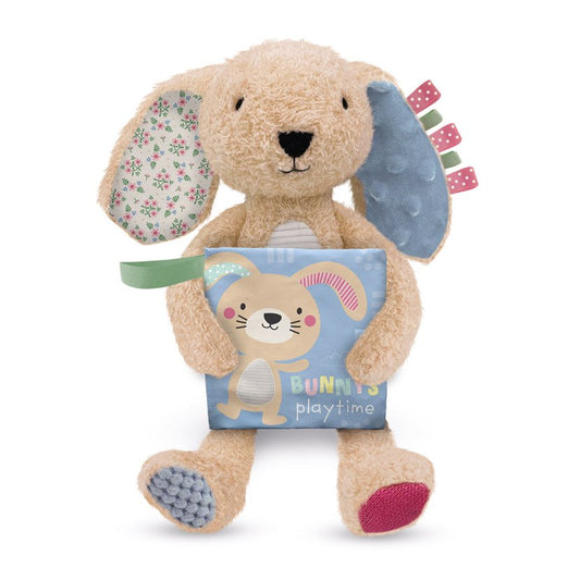 Sensory Snuggables Medium Plush Rabbit with Cloth Book