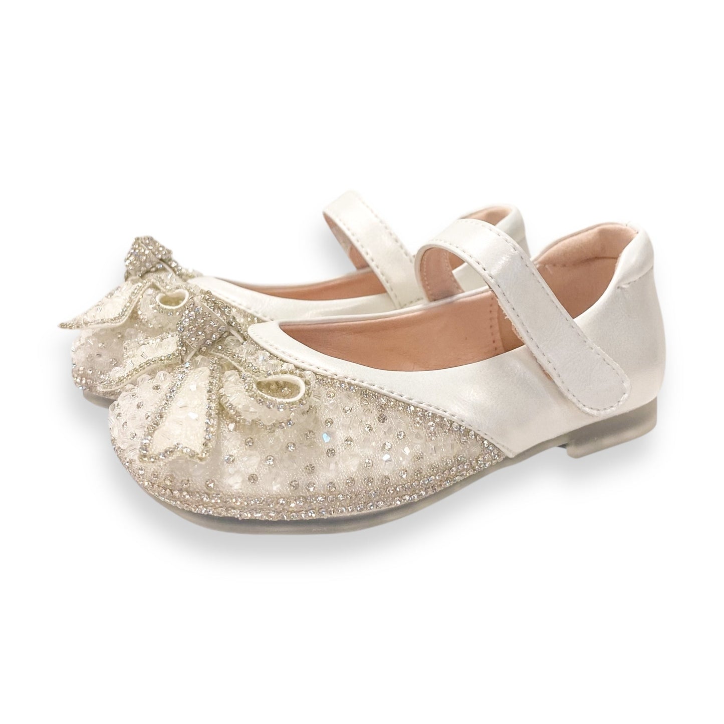 Ivory Crystal Stone Bowtie Flat