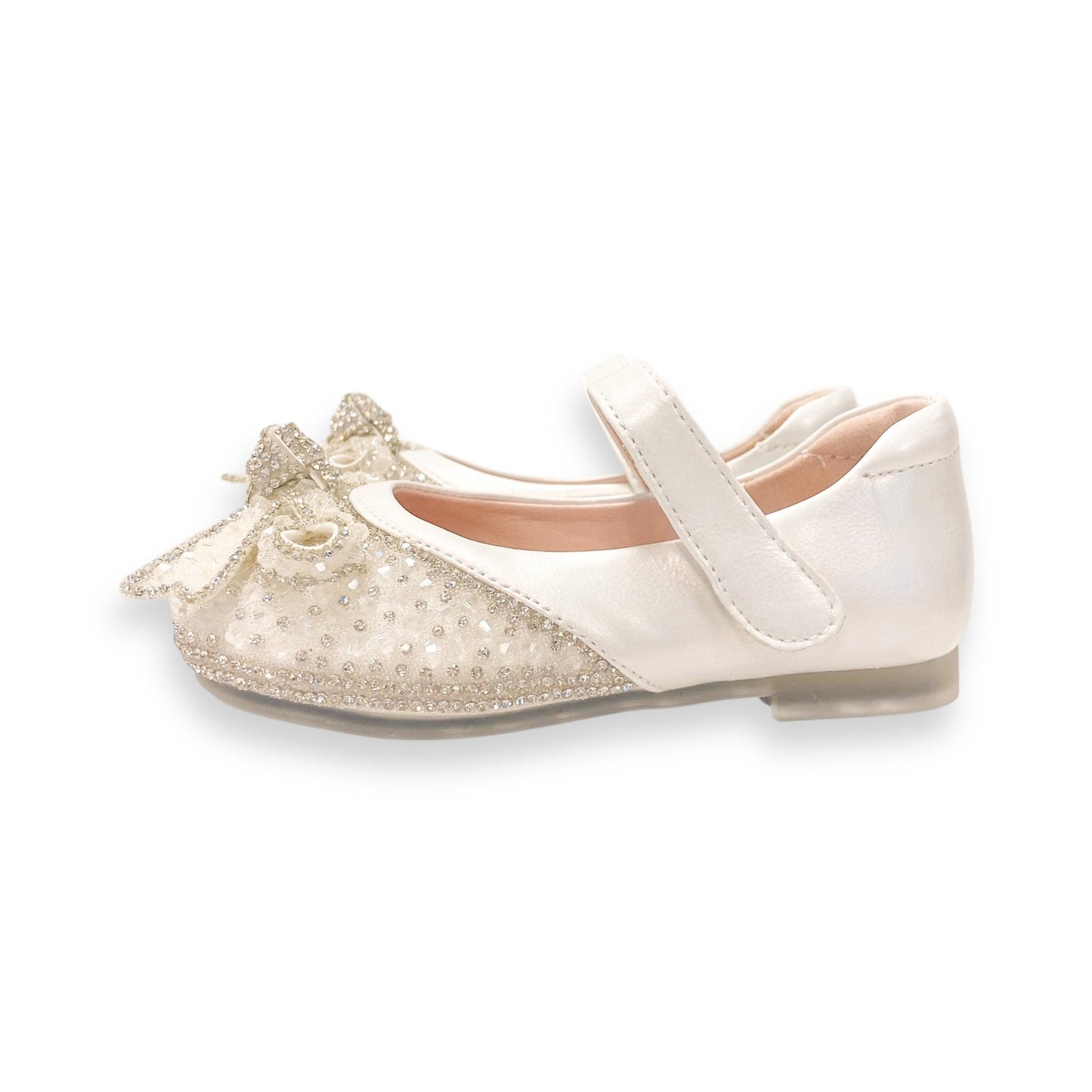 Ivory Crystal Stone Bowtie Flat