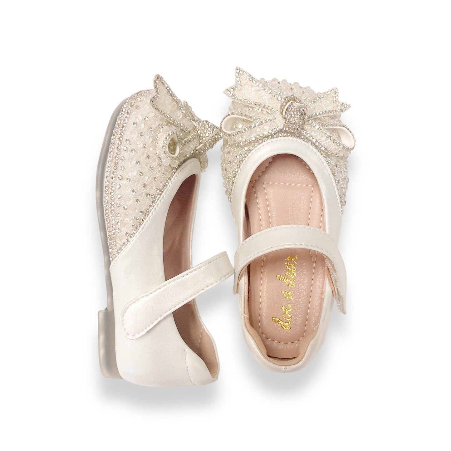 Ivory Crystal Stone Bowtie Flat