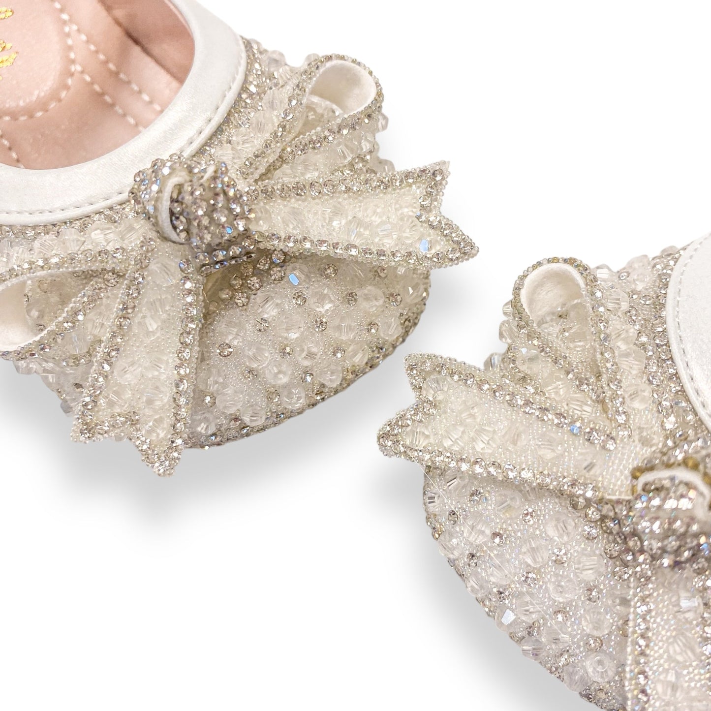 Ivory Crystal Stone Bowtie Flat