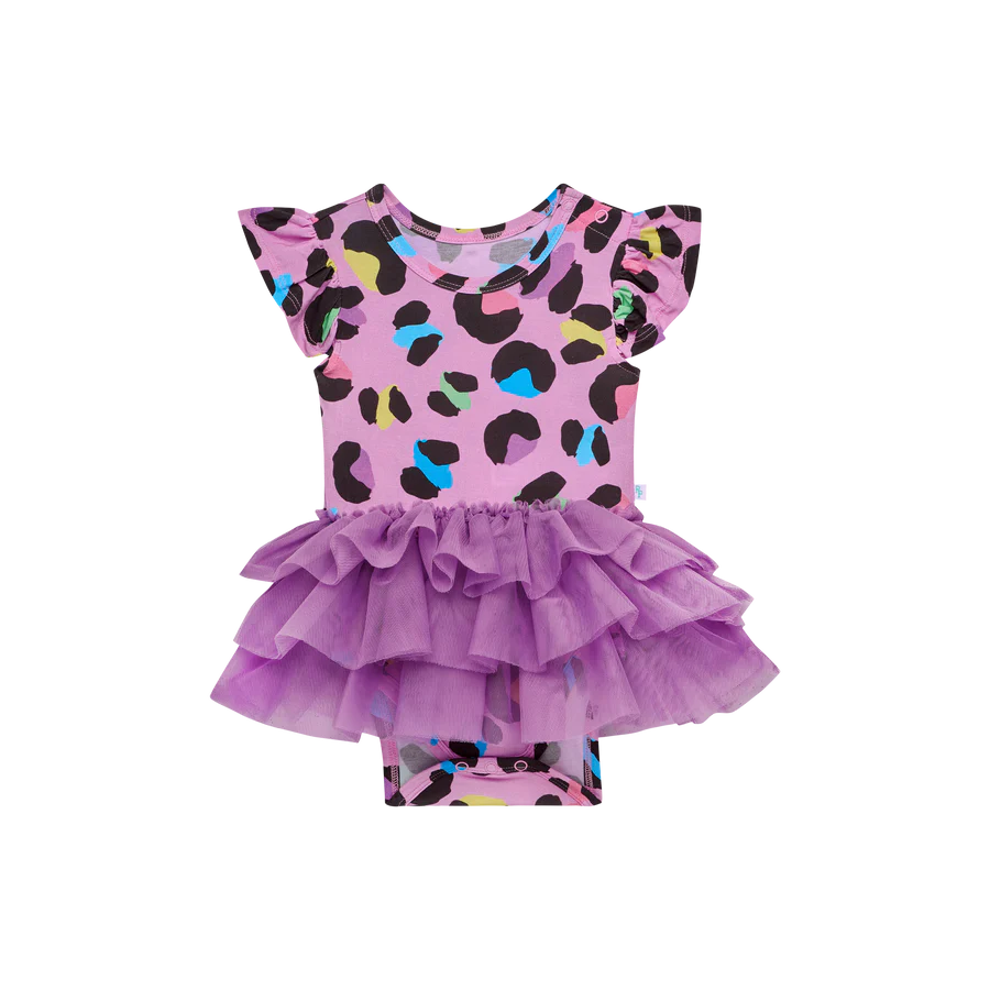 Electric Leopard Tulle Bodysuit