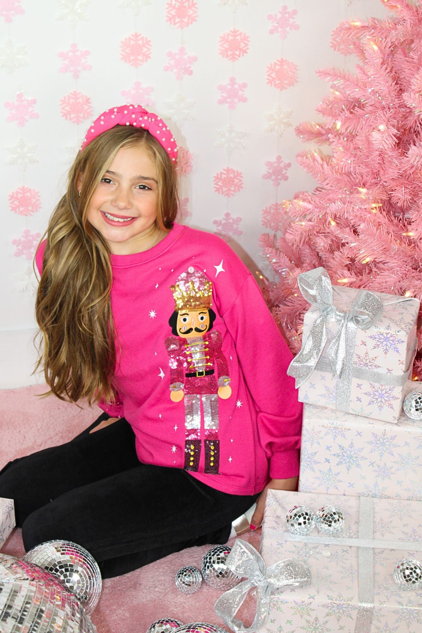 Pink Sequin Nutcracker Sweatshirt