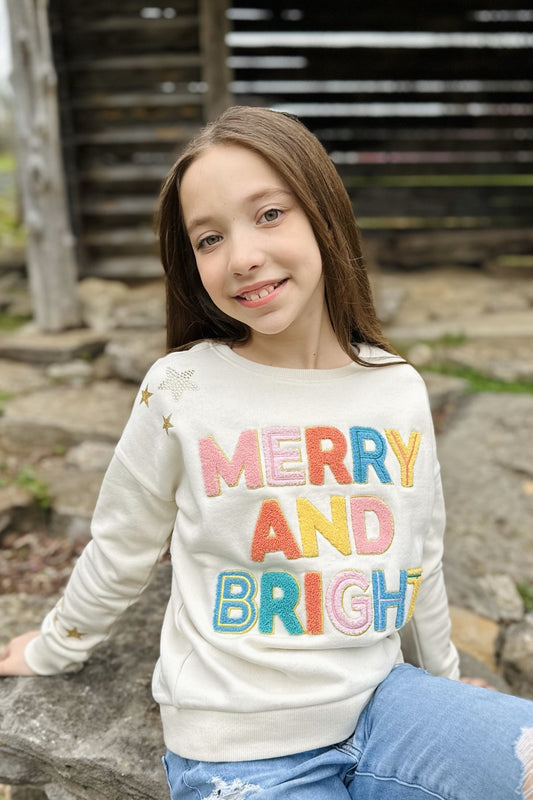 Merry & Bright Rhinestone Sweatshirt