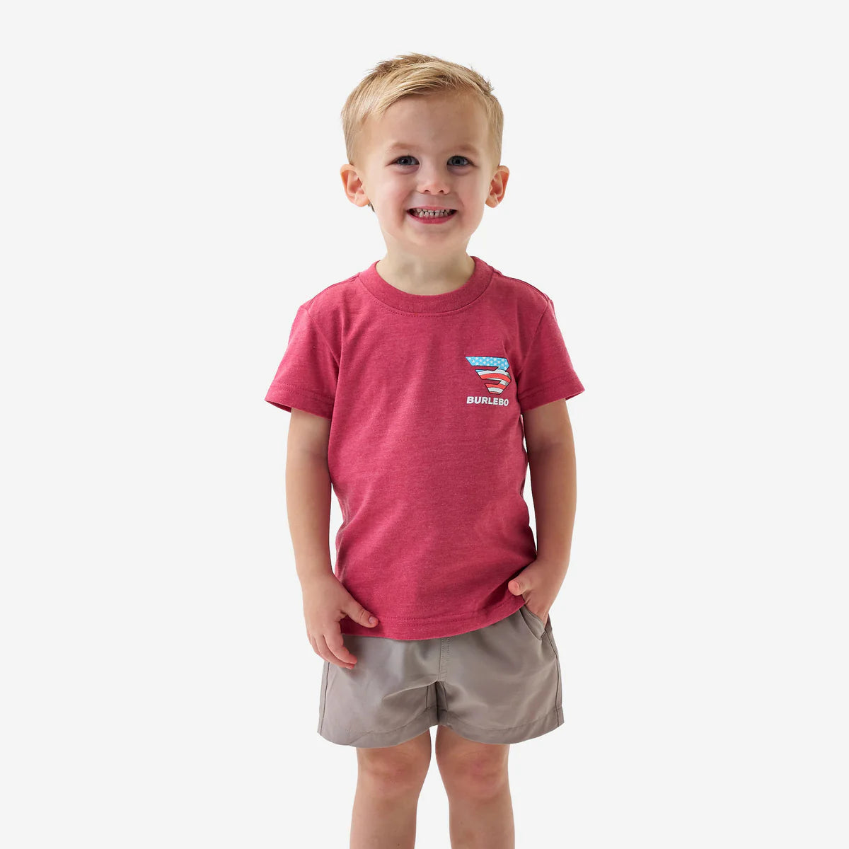 Short Sleeve Tee - American Dogs - Heather Crimson