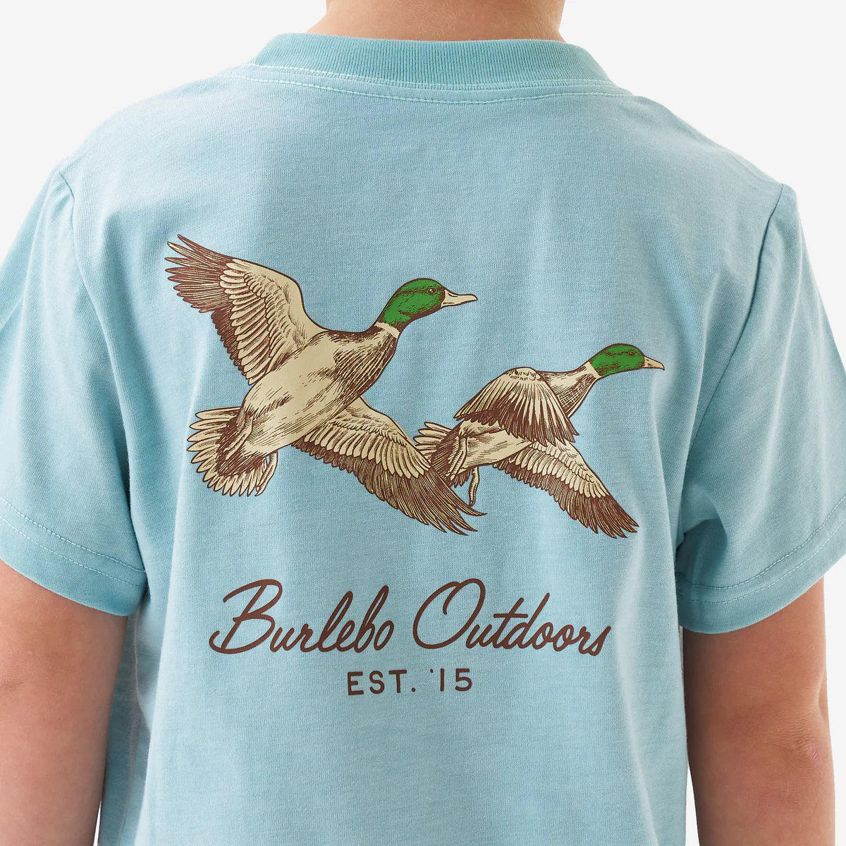 Short Sleeve Tee - Flying Mallards - Sky Blue